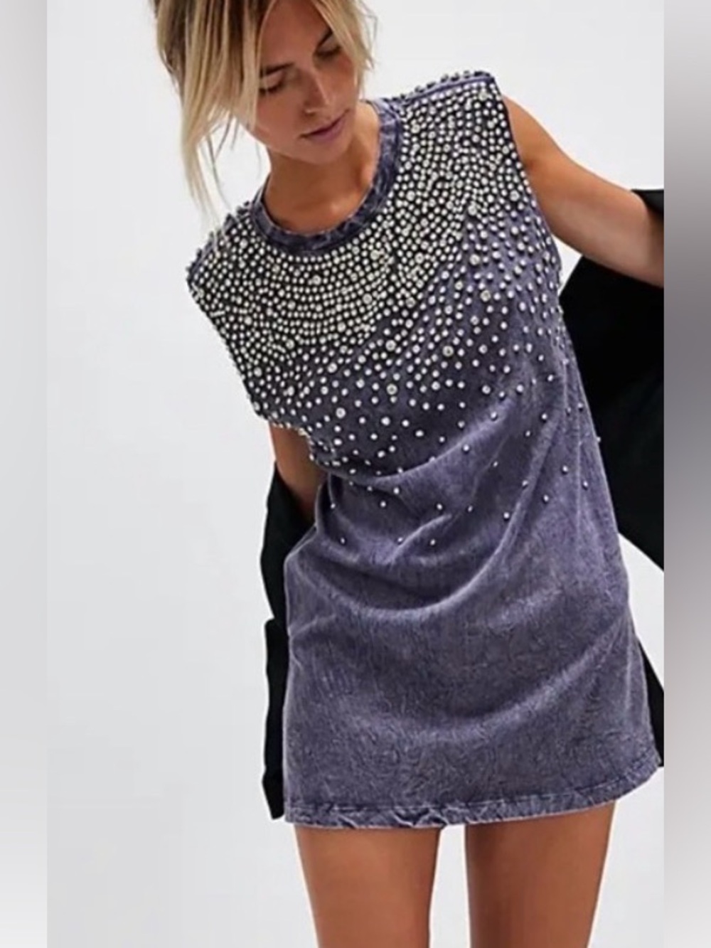 Free People NWT Dress Small Shooting Star Mini Dress - Black